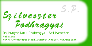 szilveszter podhragyai business card